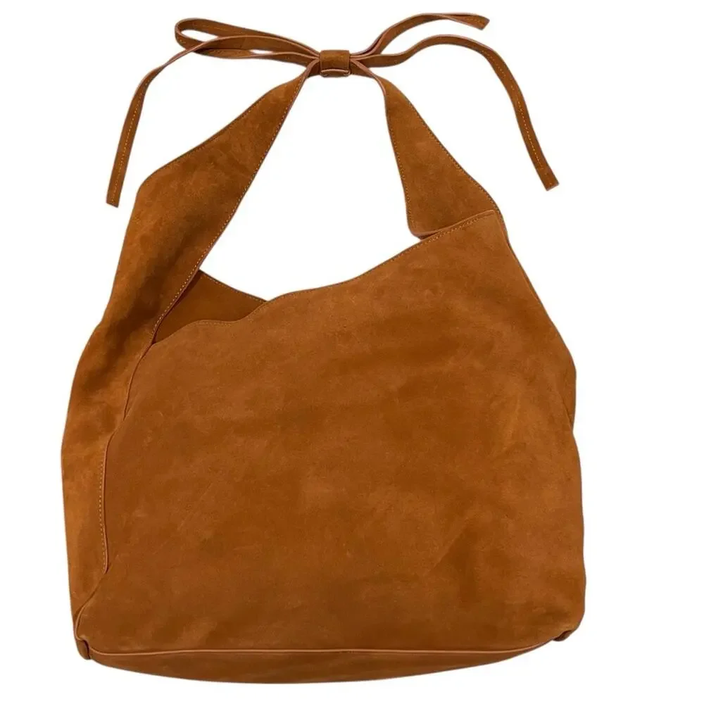 Reformation Vittoria Medium Tote Brown Suede Leather Shoulder Bag- NEW NWT